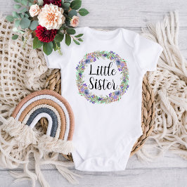 Liten syster akvarell blomsterkrans t shirt