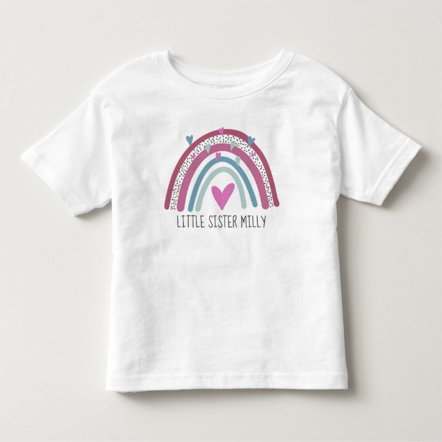 Liten syster Rainbow matchande outfit T Shirt (Framsida)