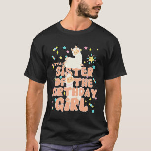 Liten syster till födelsedagsflickans lama-matchan t shirt