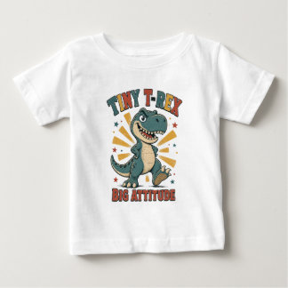 Liten T-Rex Stor Attityd Rolig Dinosaurie T Shirt