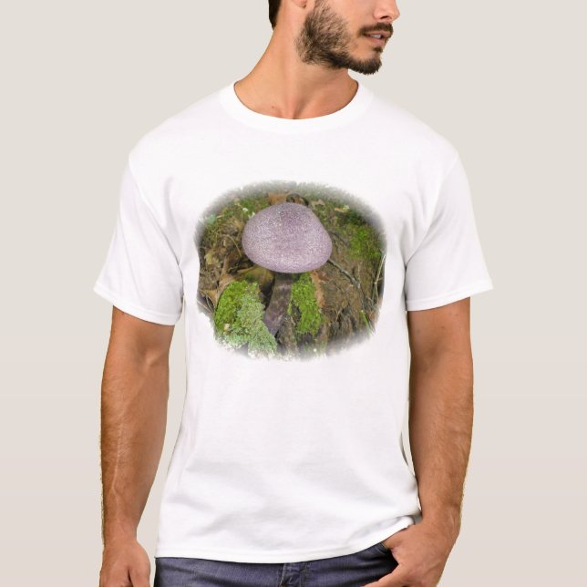 Liten T-shirt med lila svamp & mossa (Framsida)