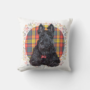Liten Tartan Scottie Hund Kudde