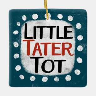 Liten Tater Tot-ornament Julgransprydnad Keramik