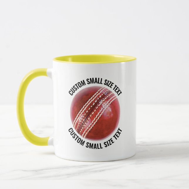 Liten text GUL Combo 11oz Anpassad Cricket Mugg (Vänster)
