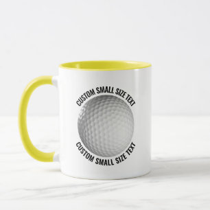 Liten text GUL Combo 11oz Anpassad Golf Mugg