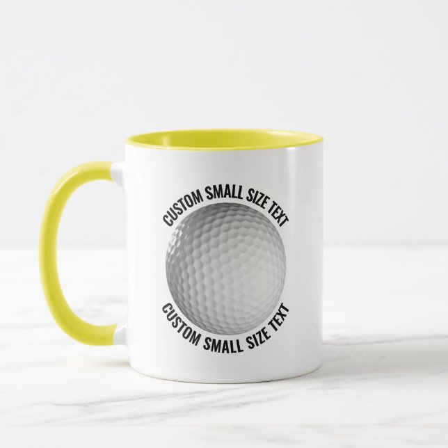 Liten text GUL Combo 11oz Anpassad Golf Mugg (Vänster)