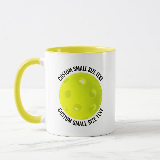 Liten text GUL Combo 11oz Anpassad Pickleball Mugg (Vänster)