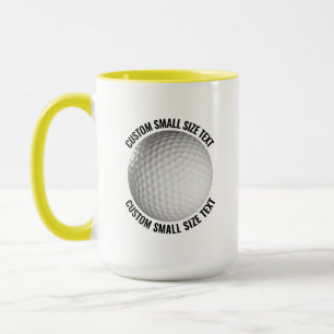 Liten text GUL Combo 15oz Anpassad Golf Mugg