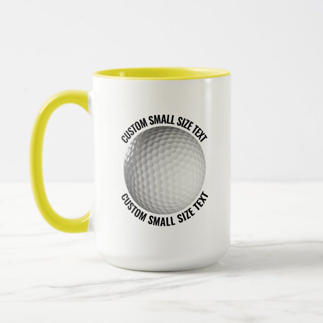 Liten text GUL Combo 15oz Anpassad Golf Mugg (Vänster)