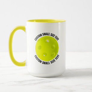 Liten text GUL Combo 15oz Anpassad Pickleball Mugg