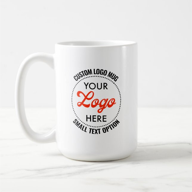 Liten text Kampanj Anpassad logotypmugg 15oz Kaffemugg (Vänster)