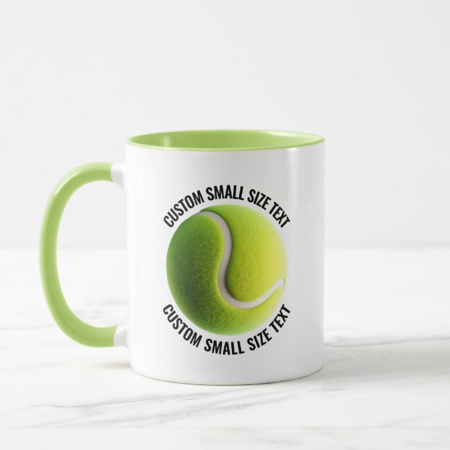 Liten text LIME GRÖN Combo 11oz Anpassad Tennis Mugg (Vänster)