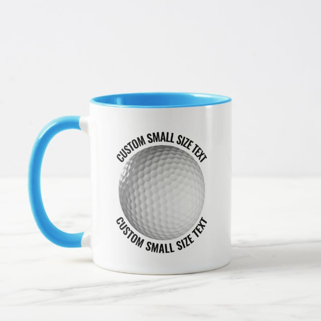 Liten text LJUSBLÅ Combo 11oz Anpassad Golf Mugg (Vänster)