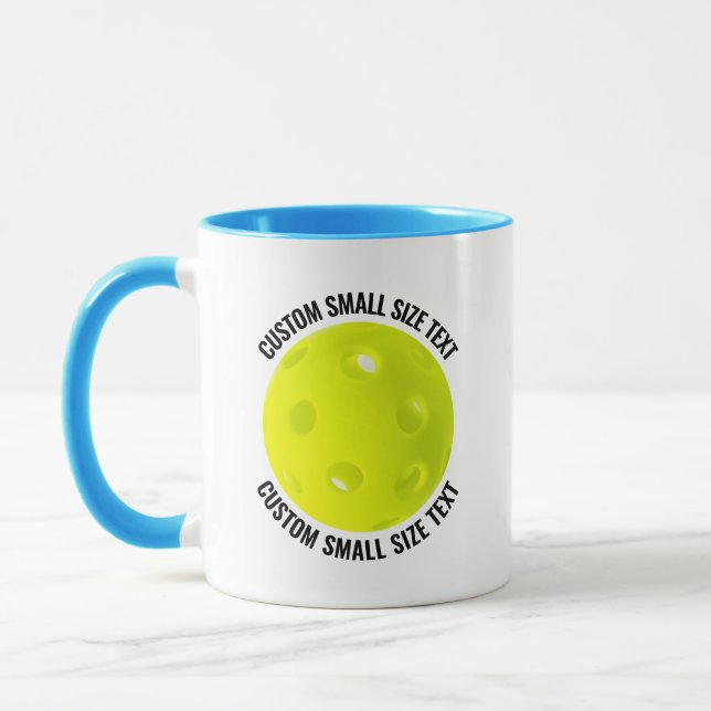Liten text LJUSBLÅ Combo 11oz Anpassad Pickleball Mugg (Vänster)