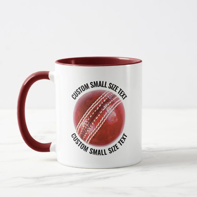 Liten text MAROON Combo 11oz Anpassad Cricket Mugg (Vänster)