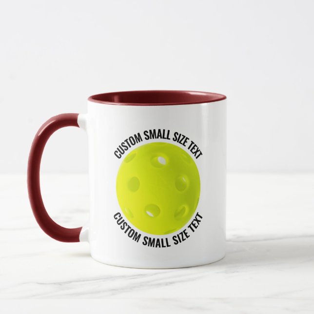 Liten text MAROON Combo 11oz Anpassad Pickleball Mugg (Vänster)