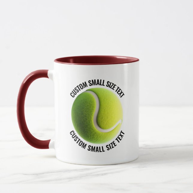 Liten text MAROON Combo 11oz Anpassad Tennis Mugg (Vänster)