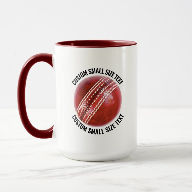 Liten text MAROON Combo 15oz Anpassad Cricket Mugg (Vänster)