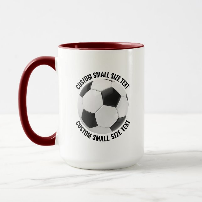 Liten text MAROON Combo 15oz Anpassad fotboll Mugg (Vänster)