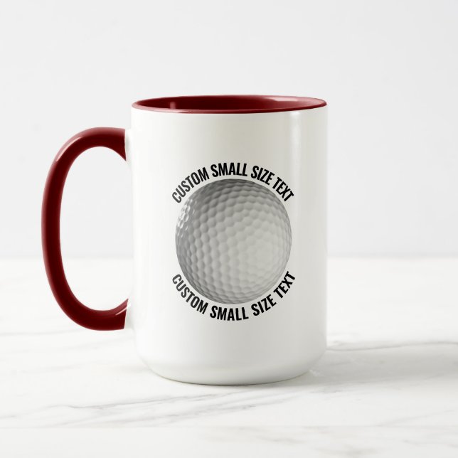 Liten text MAROON Combo 15oz Anpassad golf Mugg (Vänster)