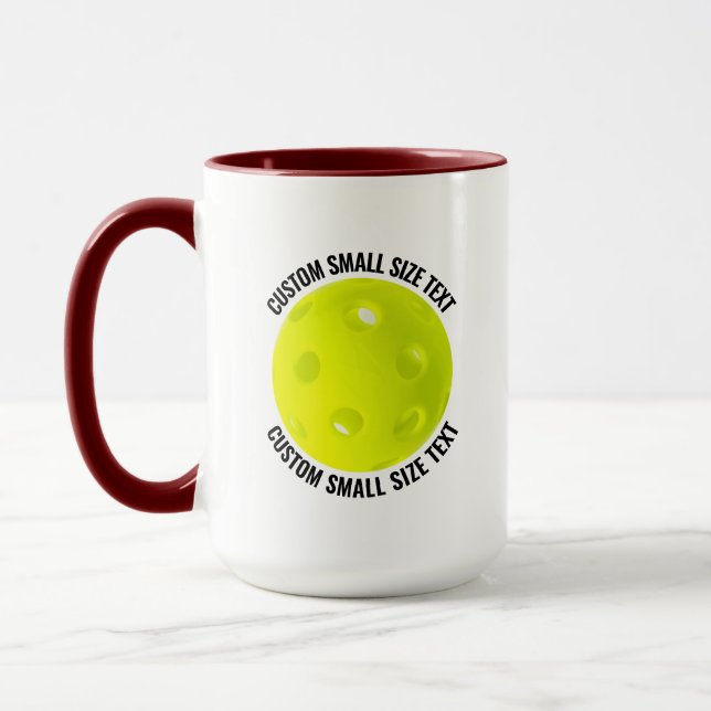 Liten text MAROON Kombi 15oz Anpassad Pickleball Mugg (Vänster)
