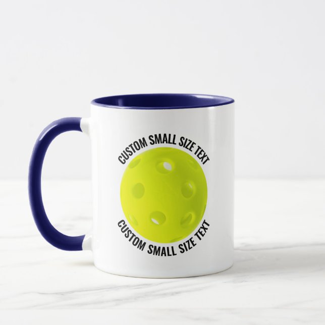 Liten text NAVYBLÅ Kombi 325g Anpassad Pickleball Mugg (Vänster)