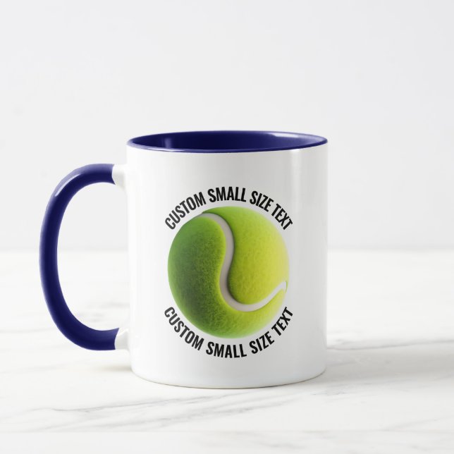 Liten text NAVYBLÅ Kombi 325g anpassad tennis Mugg (Vänster)