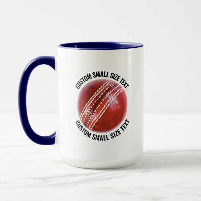 Liten text NAVYBLÅ Kombi 425g Anpassad Cricket Mugg (Vänster)