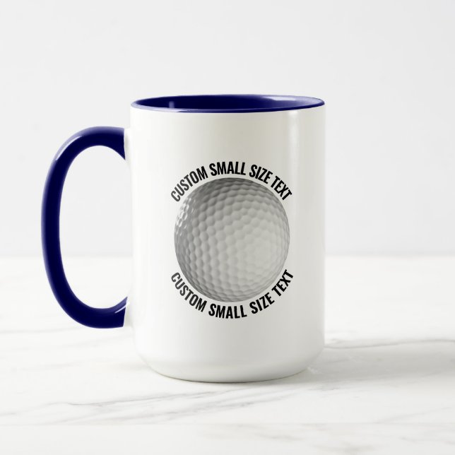 Liten text NAVYBLÅ Kombi 450g Anpassad Golf Mugg (Vänster)