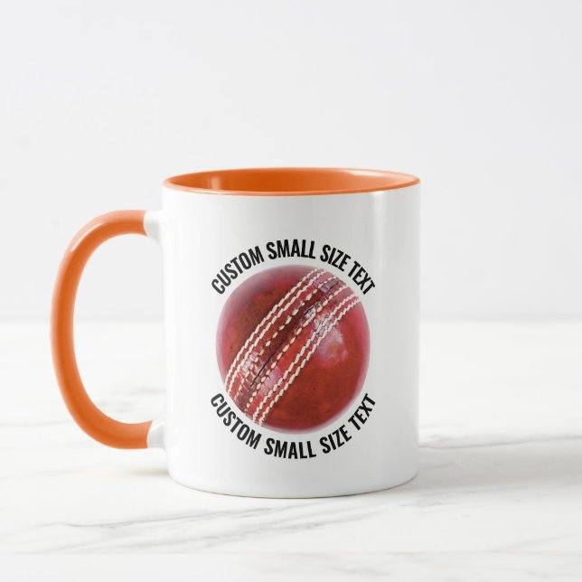 Liten text ORANGE Combo 11oz Anpassad Cricket Mugg (Vänster)