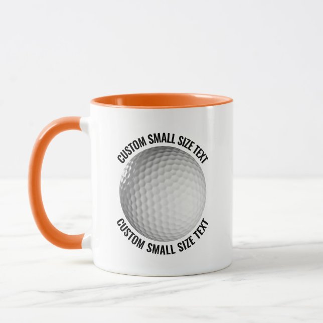 Liten text ORANGE Combo 11oz Anpassad golf Mugg (Vänster)
