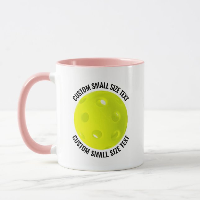 Liten text PINK Combo 11oz Anpassad Pickleball Mugg (Vänster)