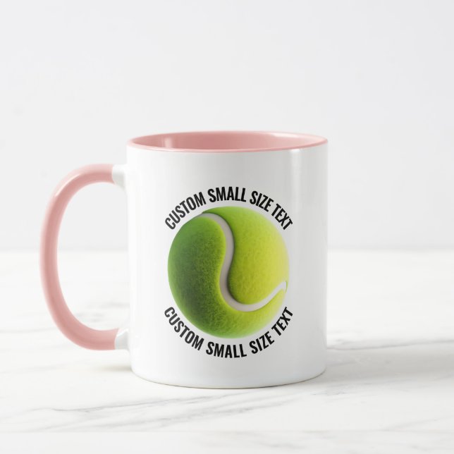 Liten text PINK Combo 11oz Anpassad Tennis Mugg (Vänster)