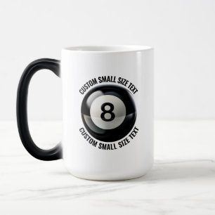 Liten text & Pool 8 Ball 15oz Anpassad värmeföränd Magisk Mugg