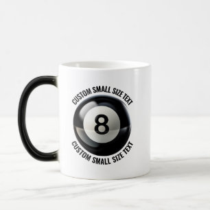 Liten text & Pool 8 Ball 31cl Anpassad värmeföränd Magisk Mugg