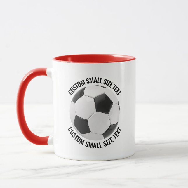Liten text RÖD Combo 11oz Anpassad fotboll Mugg (Vänster)