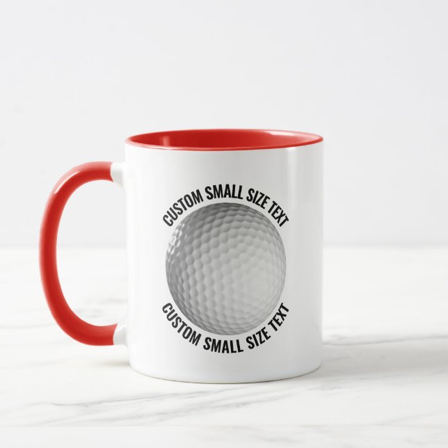 Liten text RÖD Combo 11oz Anpassad Golf Mugg (Vänster)