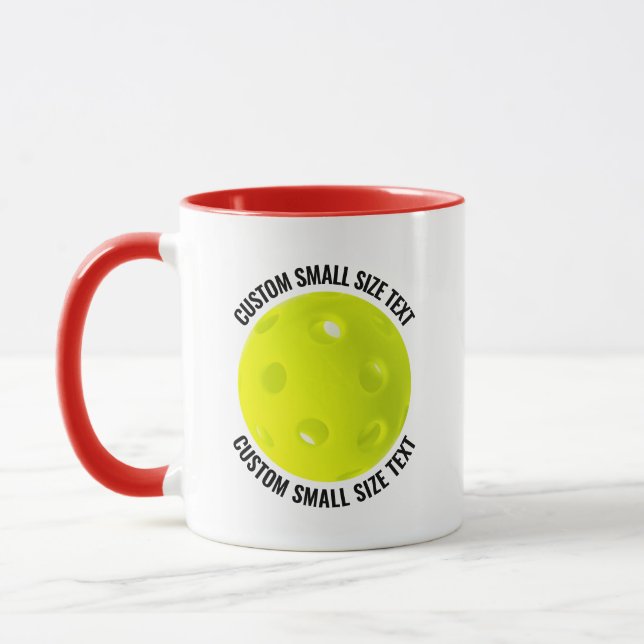 Liten text RÖD Combo 11oz Anpassad Pickleball Mugg (Vänster)
