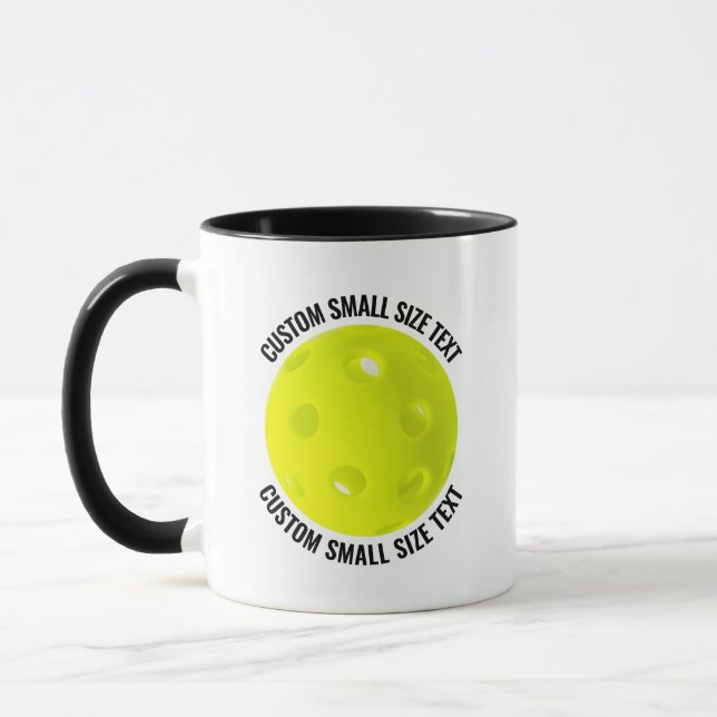 Liten text Svart Combo 11oz Anpassad Pickleball Mugg (Vänster)
