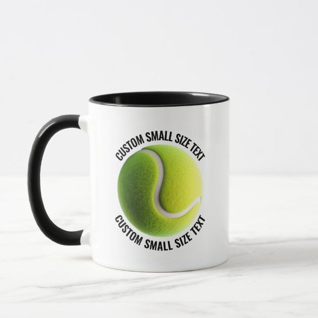 Liten text SVART Combo 11oz Anpassad Tennis Mugg (Vänster)