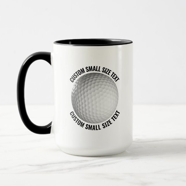 Liten text SVART Combo 15oz Anpassad Golf Mugg (Vänster)