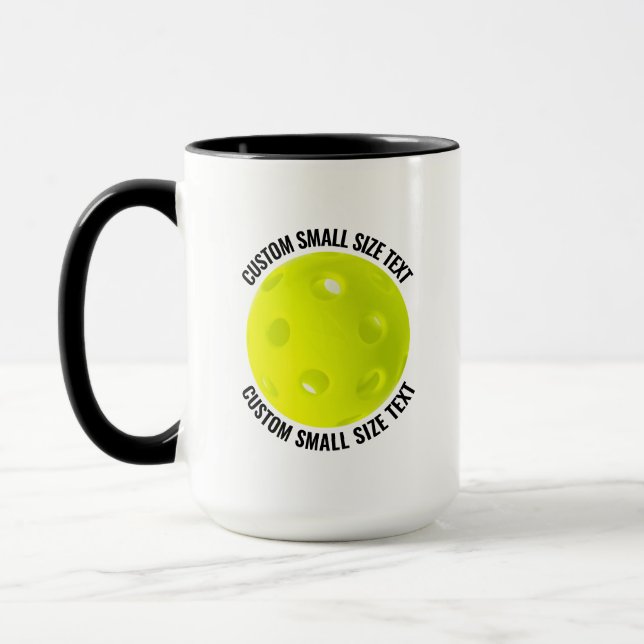 Liten text Svart Combo 15oz Anpassad Pickleball Mugg (Vänster)