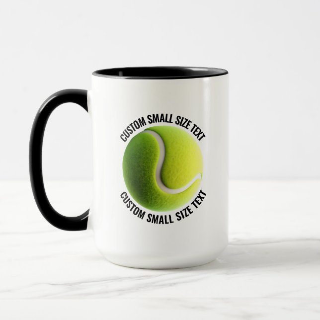 Liten text SVART Combo 15oz Anpassad Tennis Mugg (Vänster)
