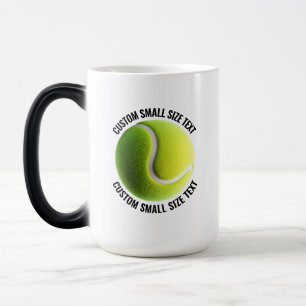 Liten text & tennisboll 15oz anpassad värmeförändr magisk mugg