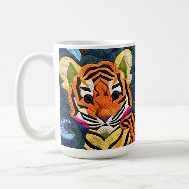Liten Tiger Unge Quilt som design Kaffemugg (Vänster)