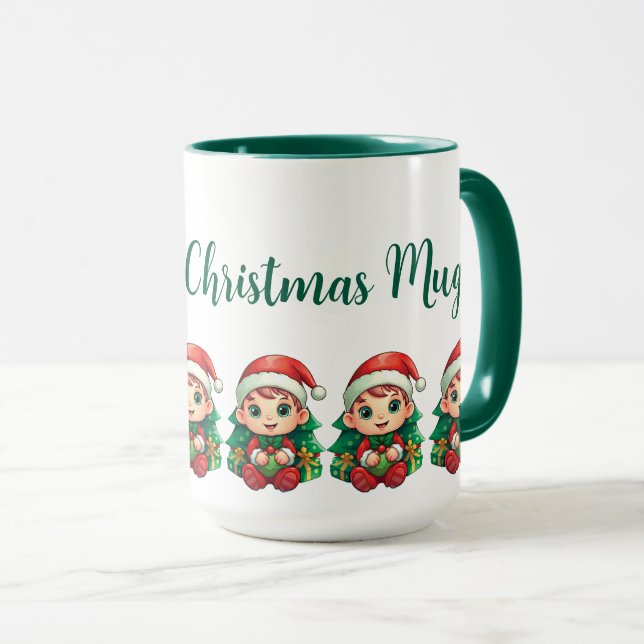 Liten Tomte Elf Jul Magi Anpassad Mugg (Framsida höger)