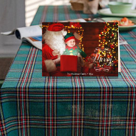 Liten tomte ser jultomten Glad Jul vik kort