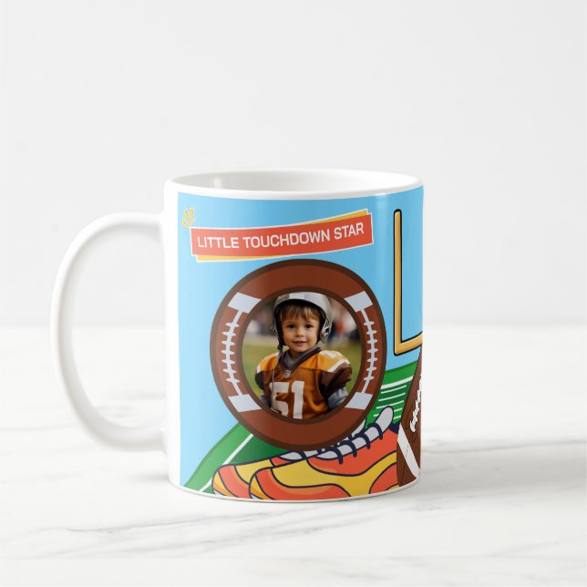 Liten Touchdown Star Sport Fotboll Födelsedagsmugg Kaffemugg (Vänster)