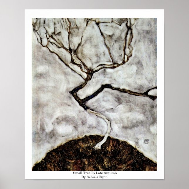 Liten Träd i sista hösten efter Schiele Egon Poster (Framsidan)