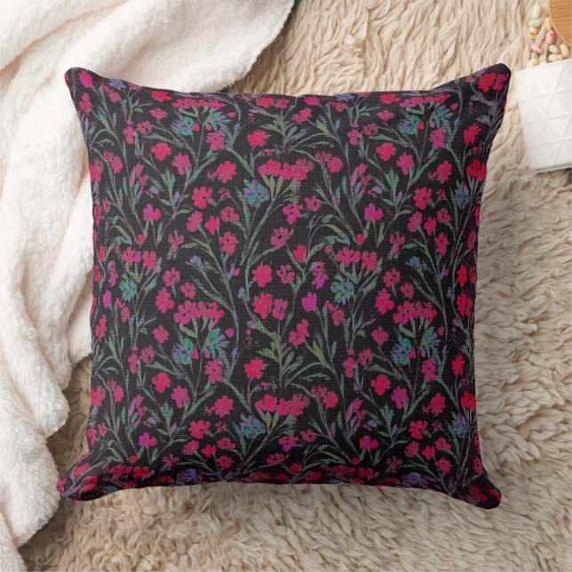 Liten tryckt blommönster kudde (Filt)